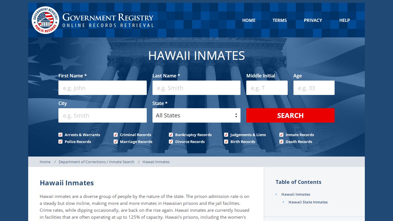 Hawaii Inmates | Hawaii Corrections Inmate Search ...