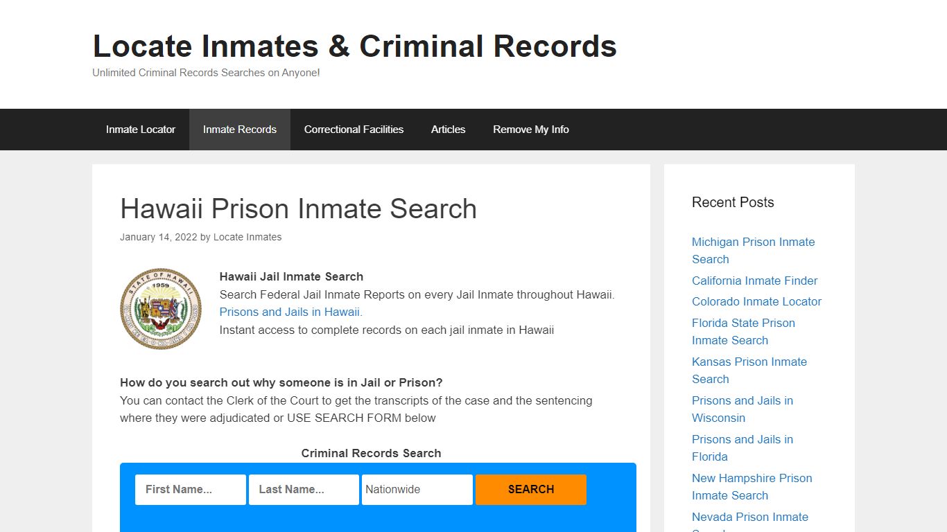 Hawaii Prison Inmate Search – Locate Inmates & Criminal ...